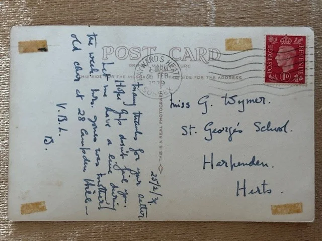 Vintage 1939 Postcard MYRNA LOY 1930s film star written posted 3/6, изображение 2