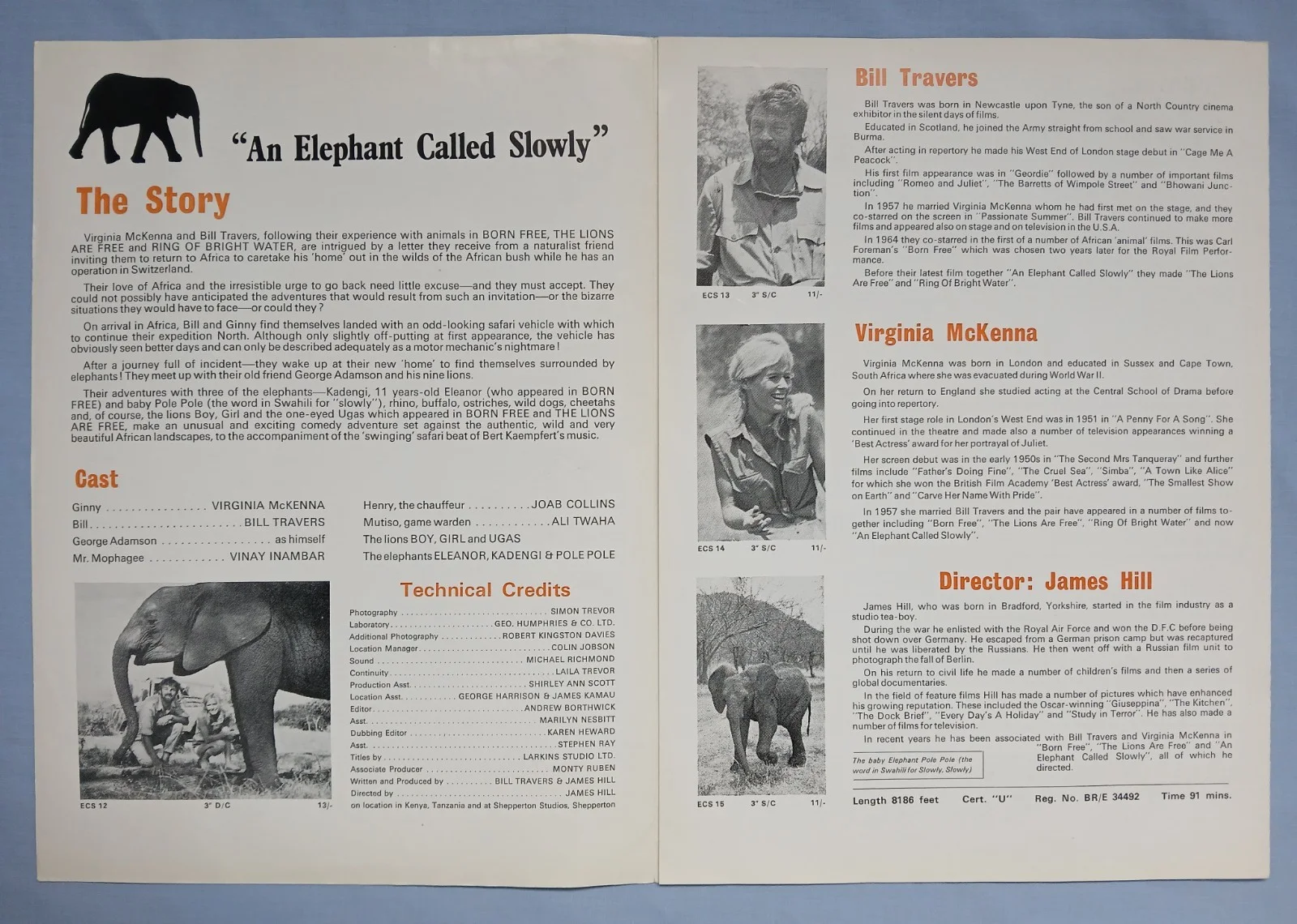 AN ELEPHANT CALLED SLOWLY (1969) rare original UK Campaign Press Book, image 2