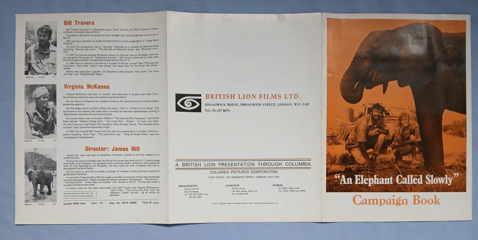 AN ELEPHANT CALLED SLOWLY (1969) rare original UK Campaign Press Book, image 4