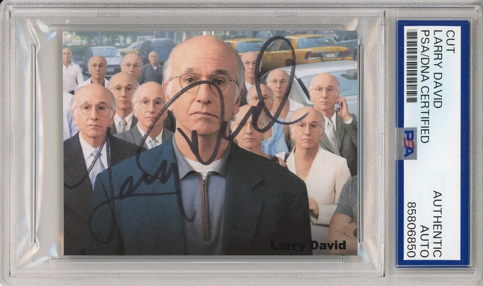 Larry David — SIGNED Larry David Curb Your Enthusiasm Photograph Cut PSA DNA COA AUTOGRAPH