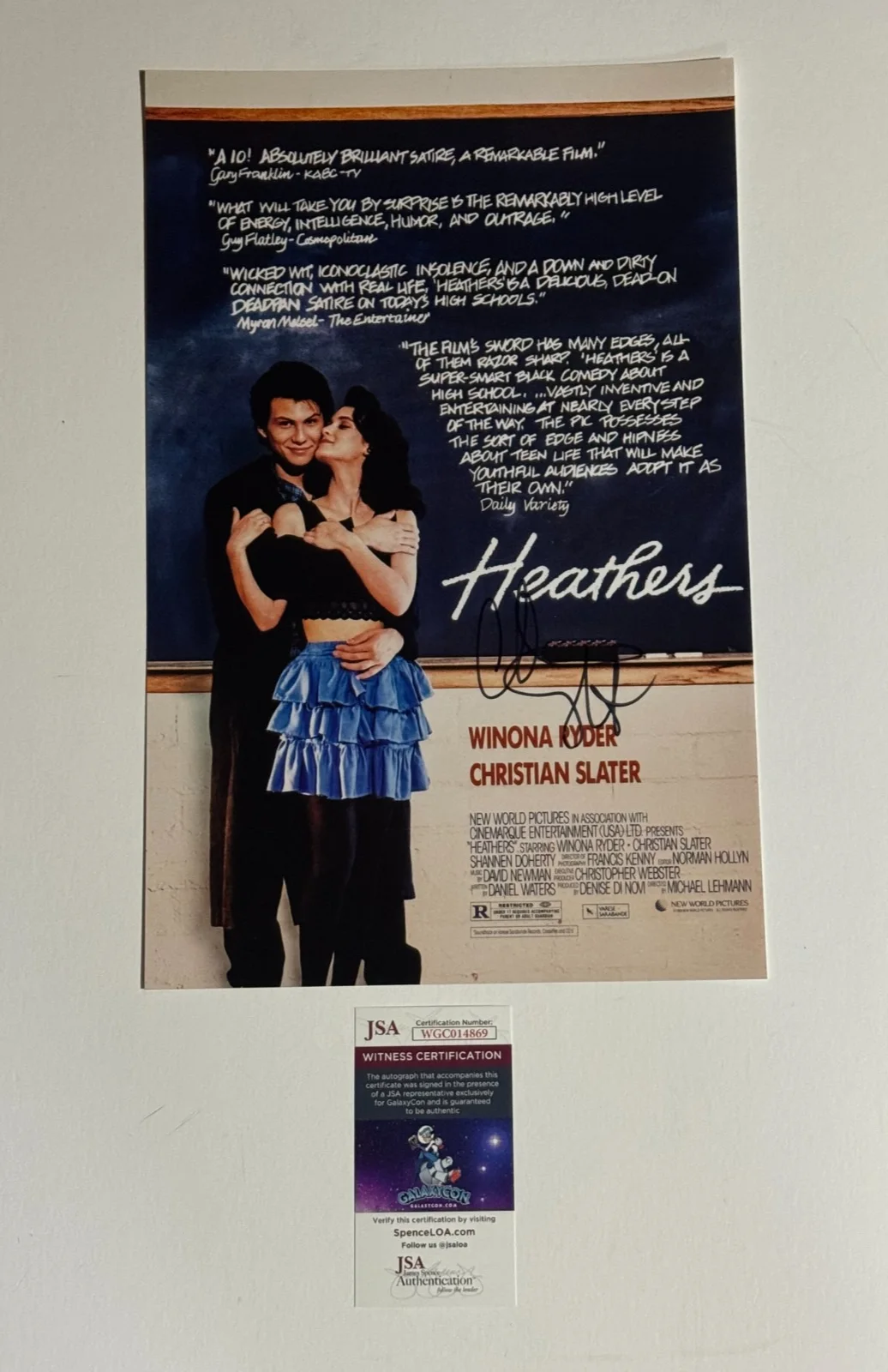 Christian Slater — Christian Slater Heathers 11X17 Signed Photo JSA Witnessed COA Autographed, изображение 4