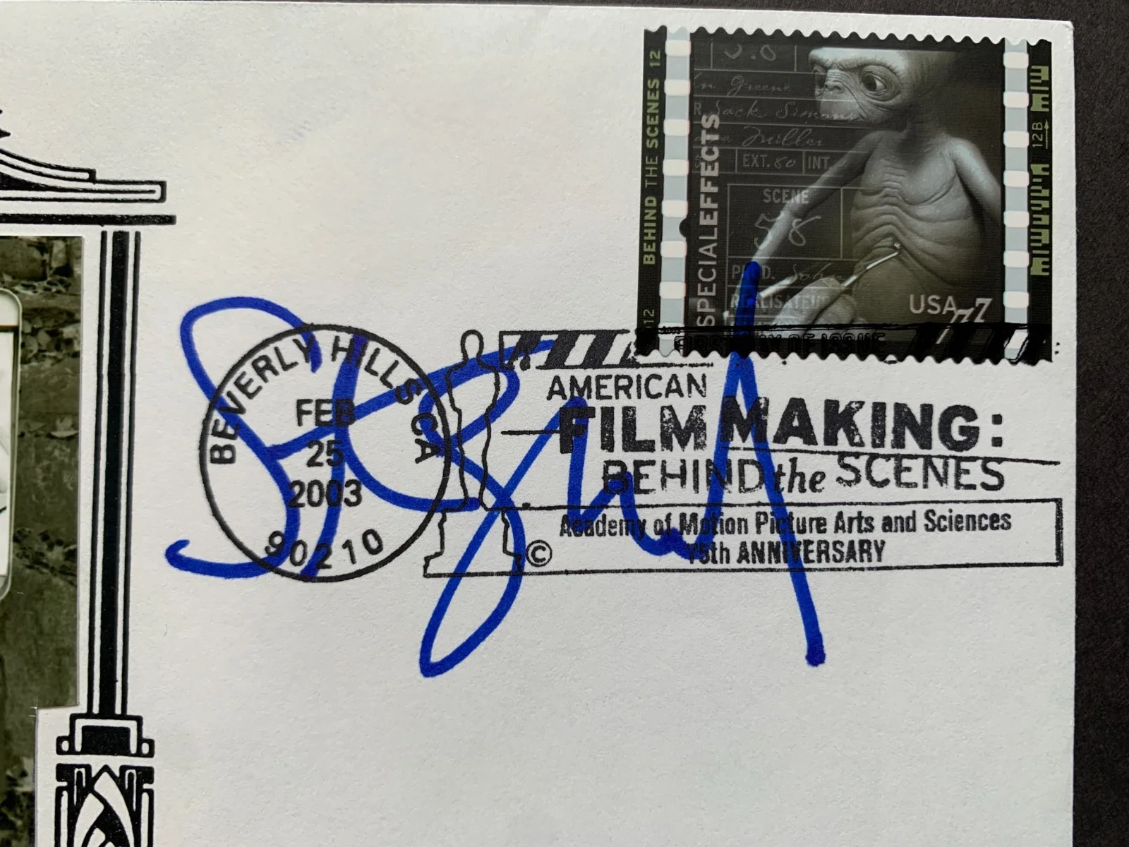 Steven Spielberg — STEVEN SPIELBERG signed First Day Cover FDC, with COA. E.T. Extra Terrestrial, image 2