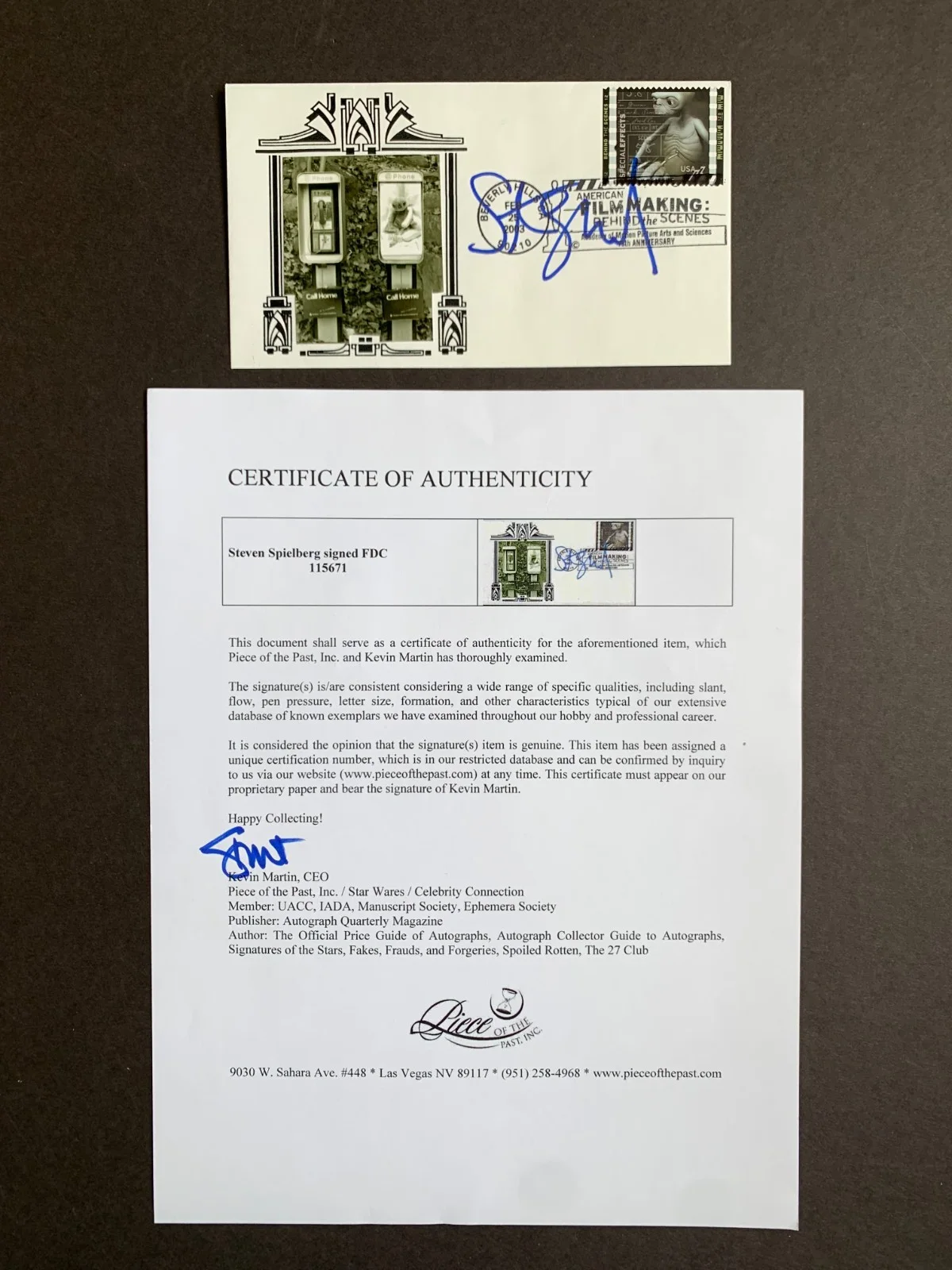 Steven Spielberg — STEVEN SPIELBERG signed First Day Cover FDC, with COA. E.T. Extra Terrestrial, image 3