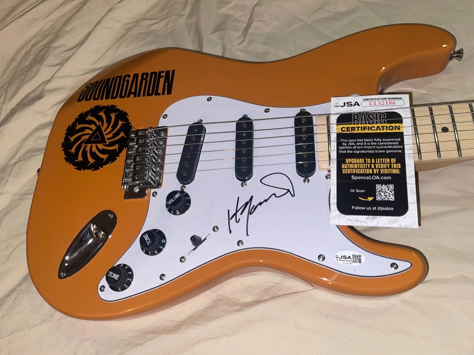 Hiro Yamamoto Soundgarden Screaming Life Autographed Signed Electric Guitar JSA, image 2