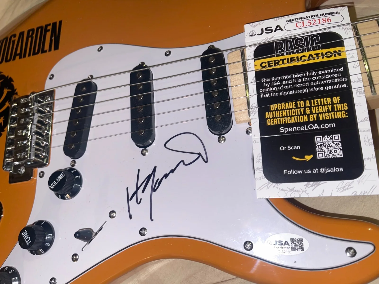 Hiro Yamamoto Soundgarden Screaming Life Autographed Signed Electric Guitar JSA, image 3