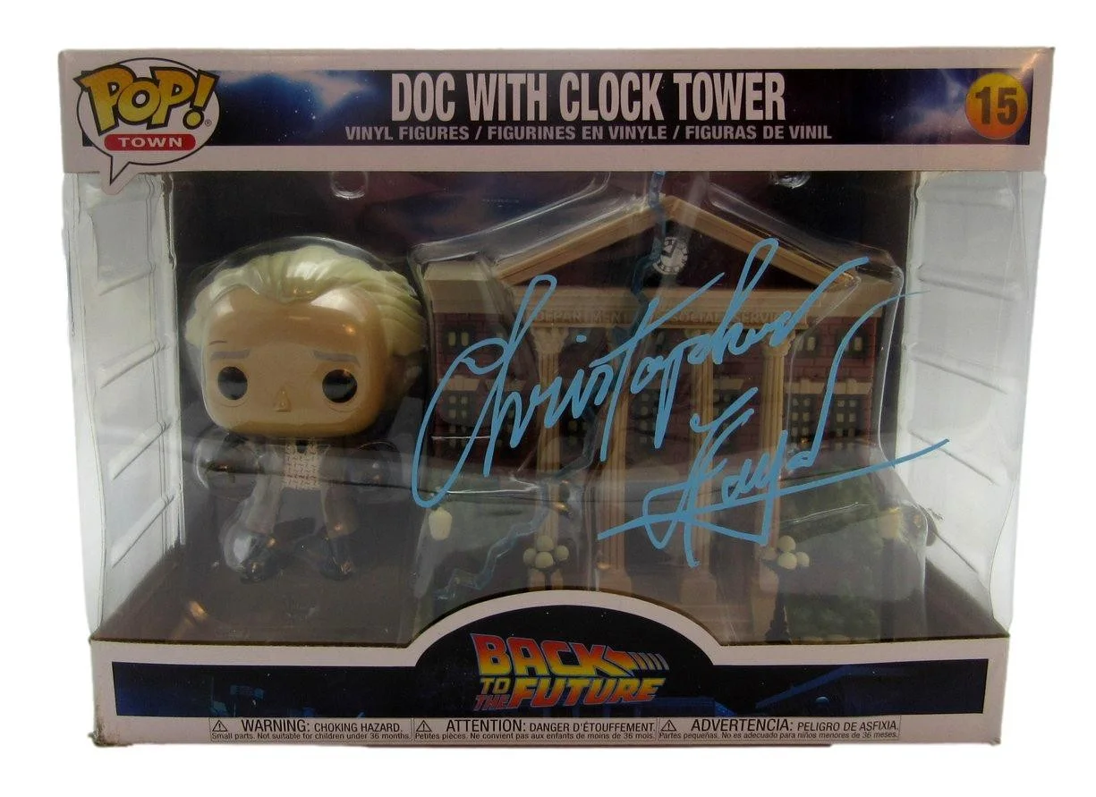 Christopher Lloyd Autographed Funko Pop #15 Doc With Clock Tower JSA 204899, image 3