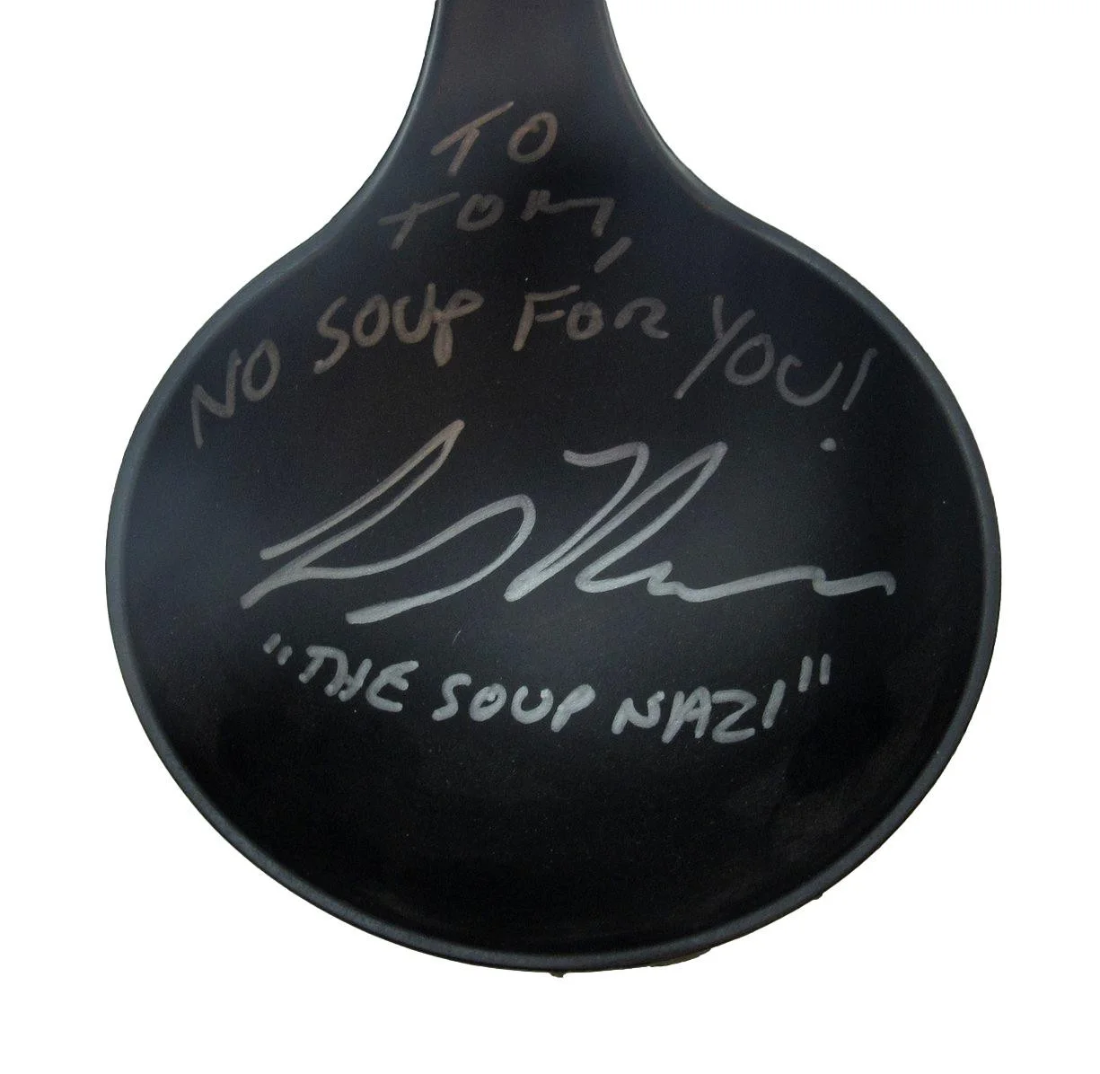Larry Thomas Signed/Inscribed Soup Ladle "The Soup Nazi" Seinfeld JSA 204903, image 2