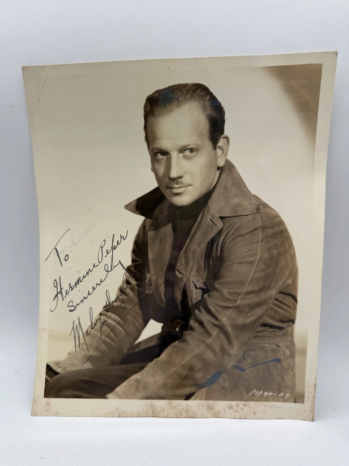 Melvyn Douglas — Melvyn Douglas Handsome Signed Vintage Original Photograph Autographed 8x10