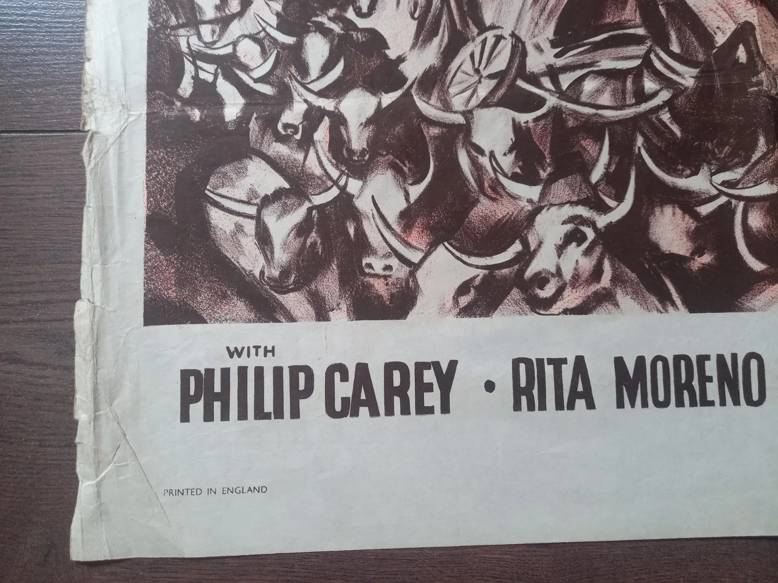 CATTLE TOWN 1952 BRITISH QUAD POSTER DENNIS MORGAN PHILIP CAREY RITA MORENO, image 2