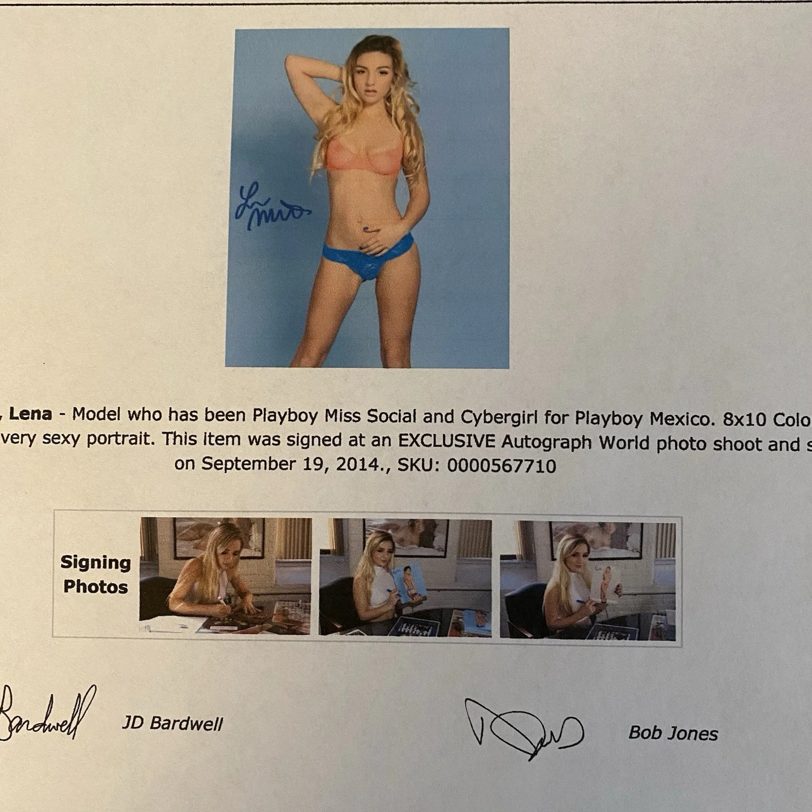 Lena Martinson Autographed 8x10 Photograph Playboy Mexico Cybergirl Model COA, изображение 4