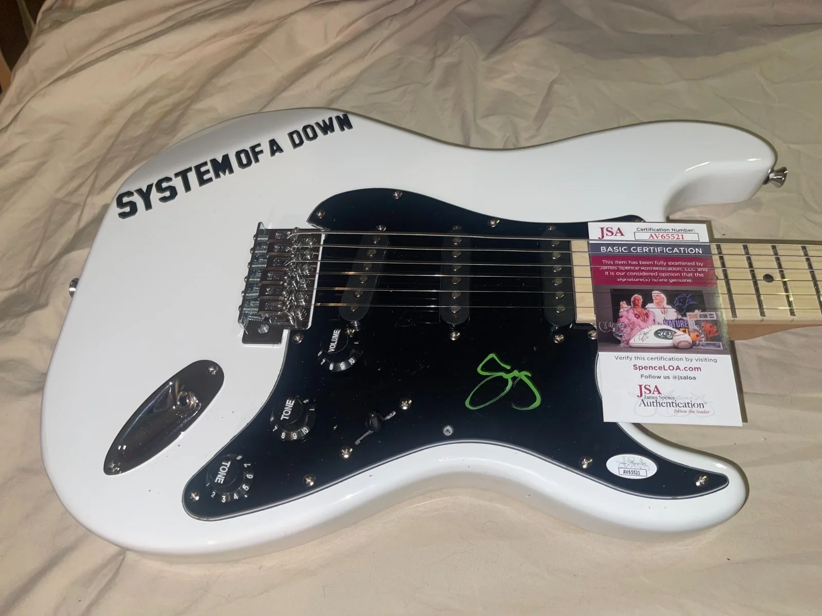 Serj Tankian System Of A Down Toxicity Autographed Signed Electric Guitar JSA, изображение 2