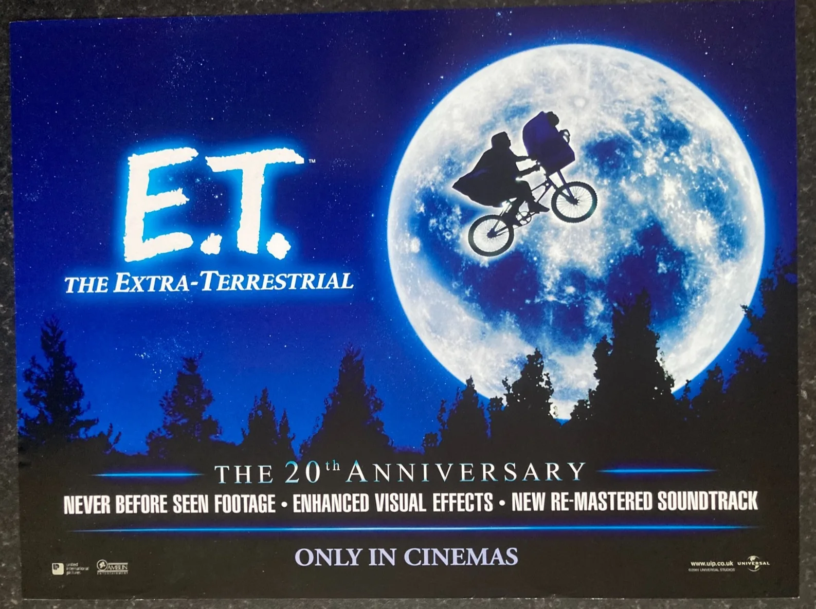 E.T. (20th Anniversary) 2002 Original UK Cinema MINI Quad Movie POSTER 16x12in, изображение 2