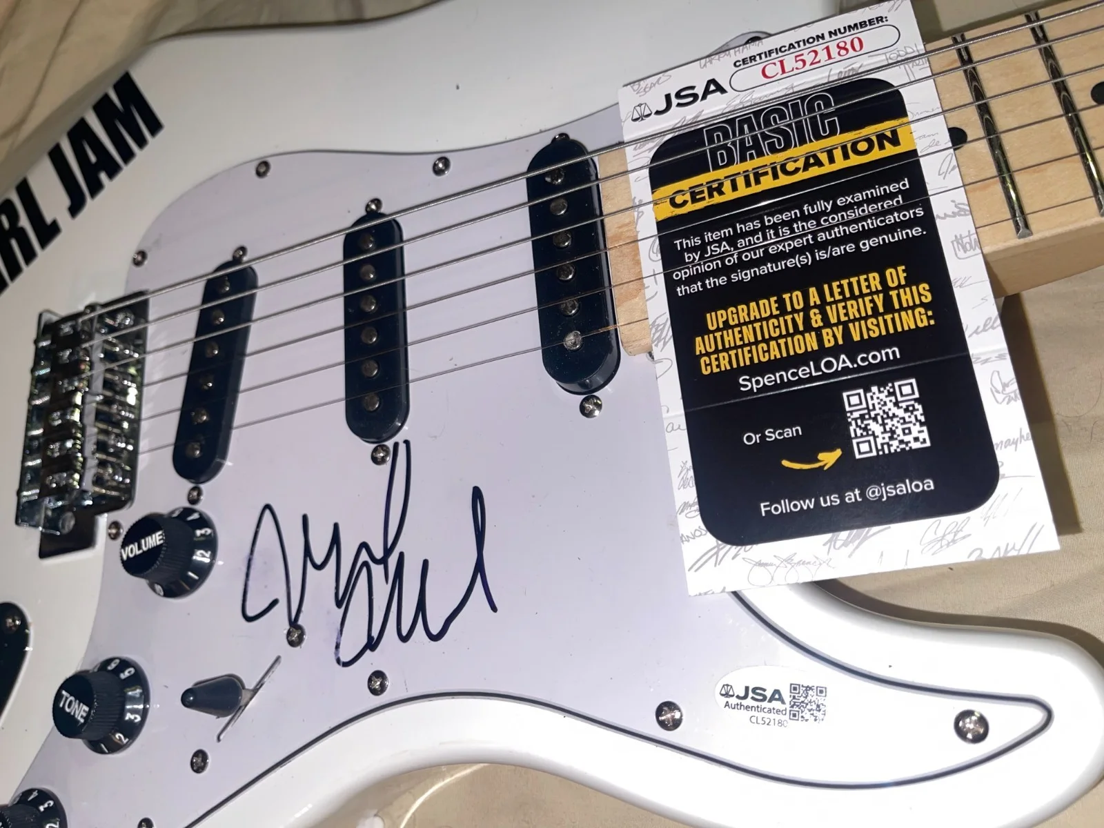 Mike McCready Pearl Jam Ten Vs Yield Autographed Signed Electric Guitar JSA, image 3