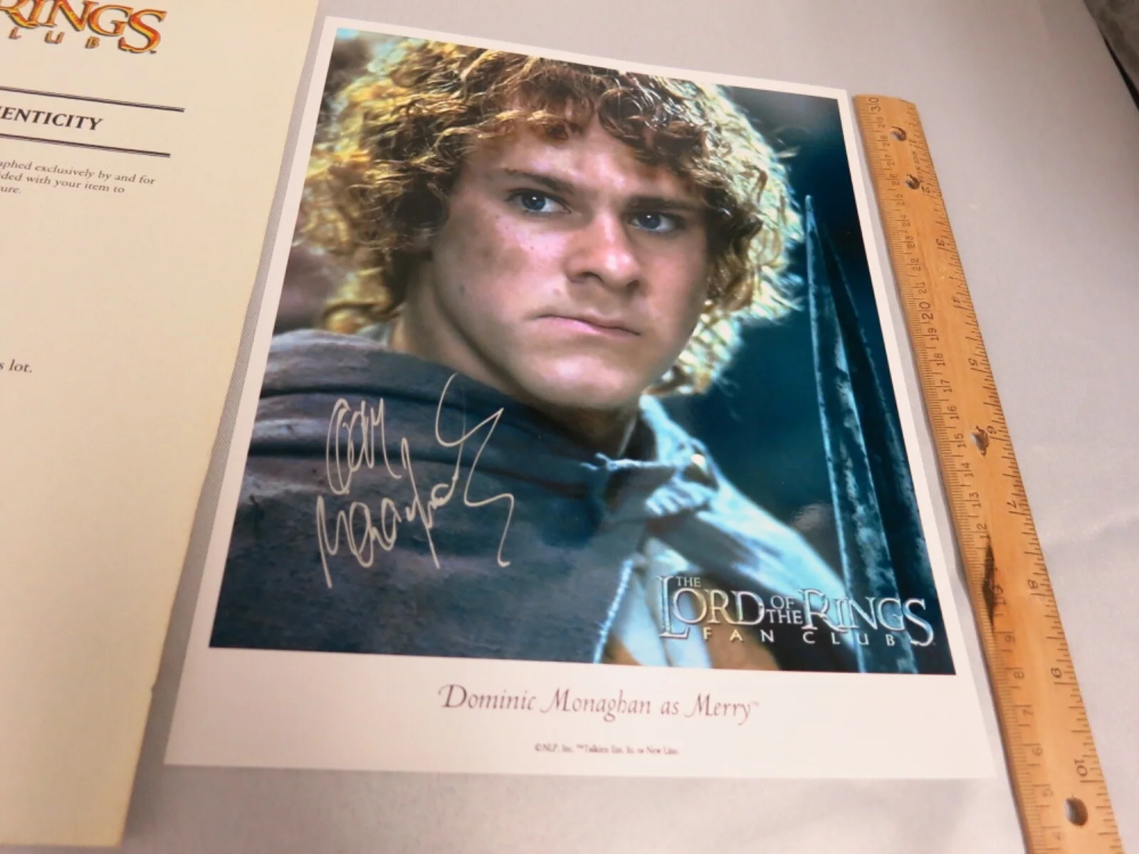 Lord of the Rings Fan Club Dominic Monaghan as Merry autograph with COA, изображение 3