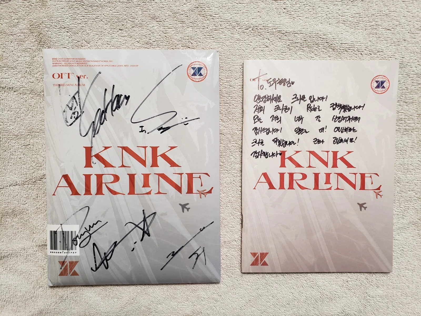 Autographed KNK Airline Third Mini Album Original CD & Booklet + Photocards, изображение 4