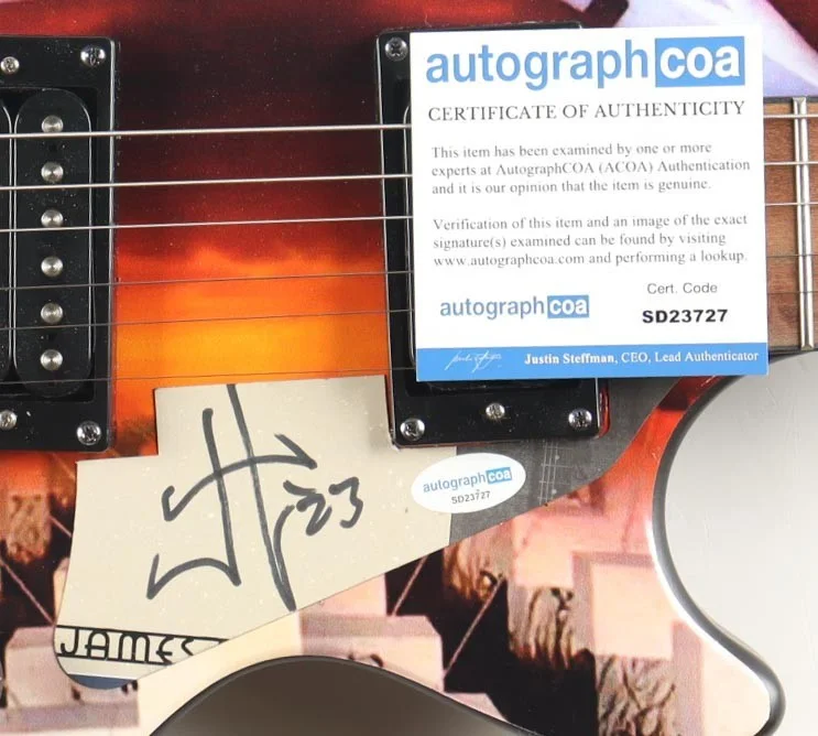 James Hetfield Signed Custom Graphics JSA COA Metallica Master of Puppets Orion, изображение 2