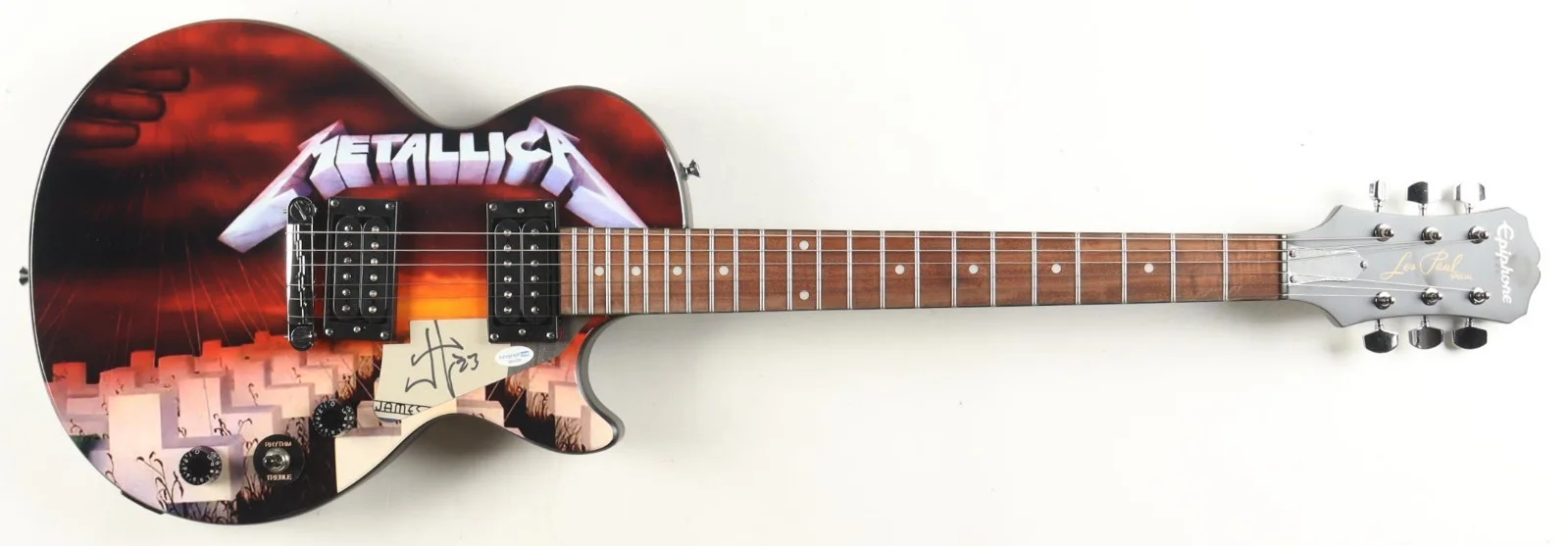 James Hetfield Signed Custom Graphics JSA COA Metallica Master of Puppets Orion, изображение 3