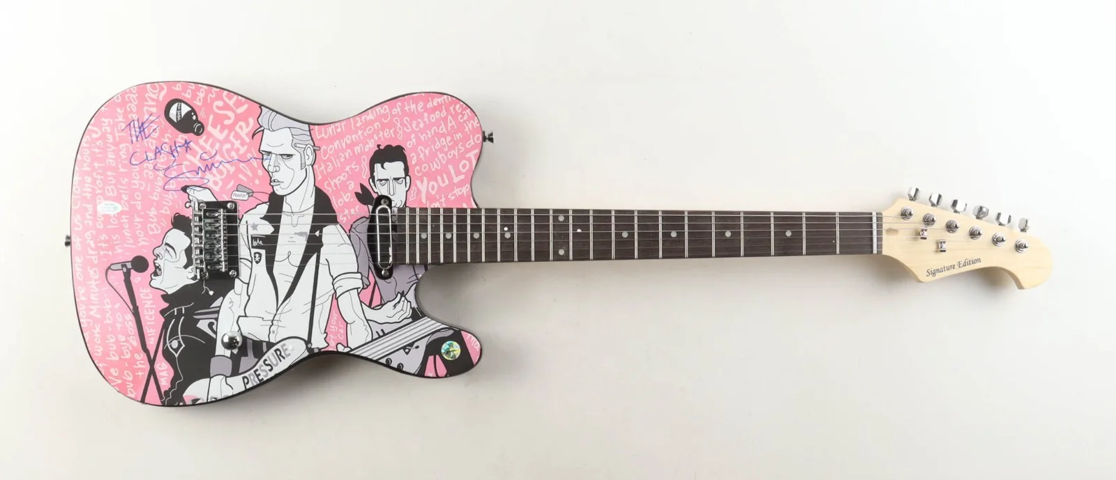 Paul Simonon The Clash Signed 39" Custom Electric Guitar COA, image 3
