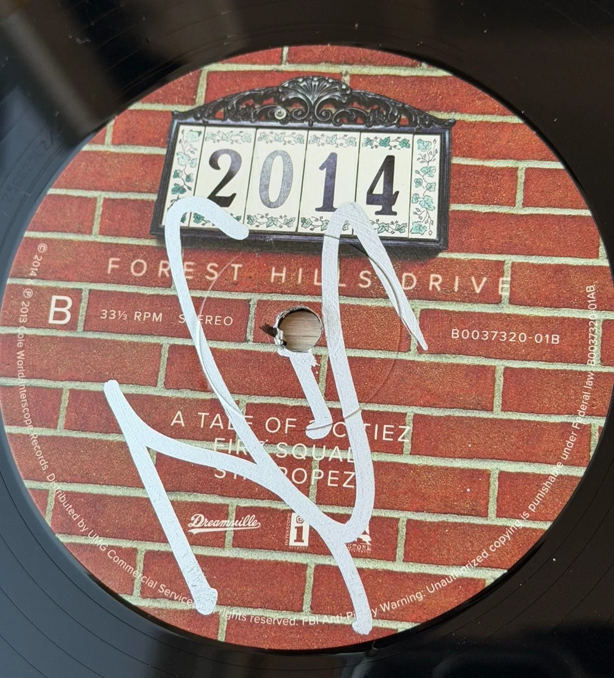 J. Cole Signed Autographed 2014 Forest Hills Drive Album LP Vinyl Disc PSA AUTO, image 2