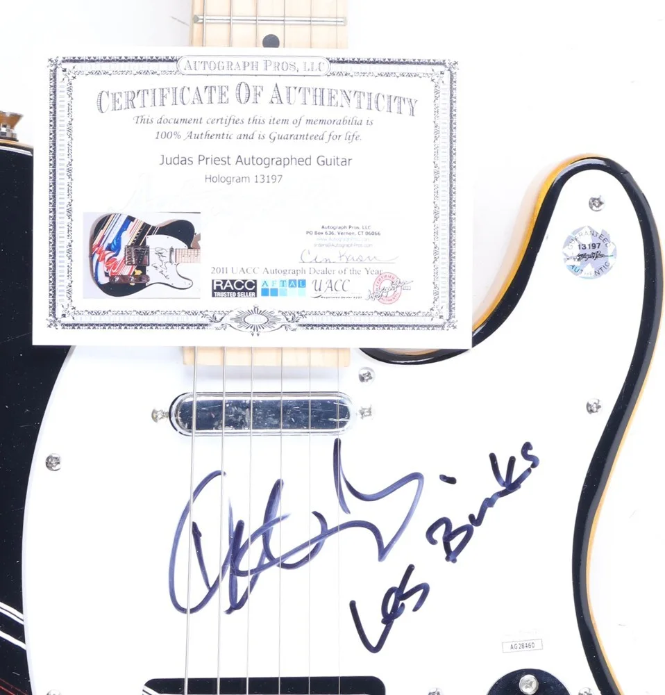 Judas Priest - Les Binks & Ian Hill Signed 39" Electric Guitar Beckett COA, изображение 3