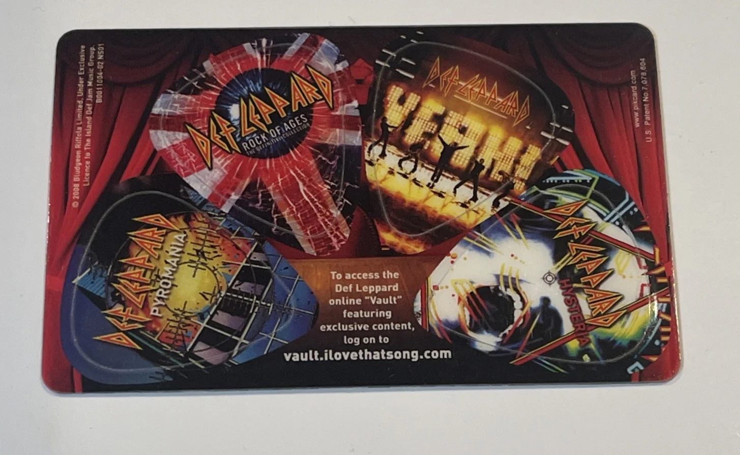 Def Leppard Guitar Pick Card - Songs From The Sparkle Lounge ~4 Unpunched Picks~, изображение 2