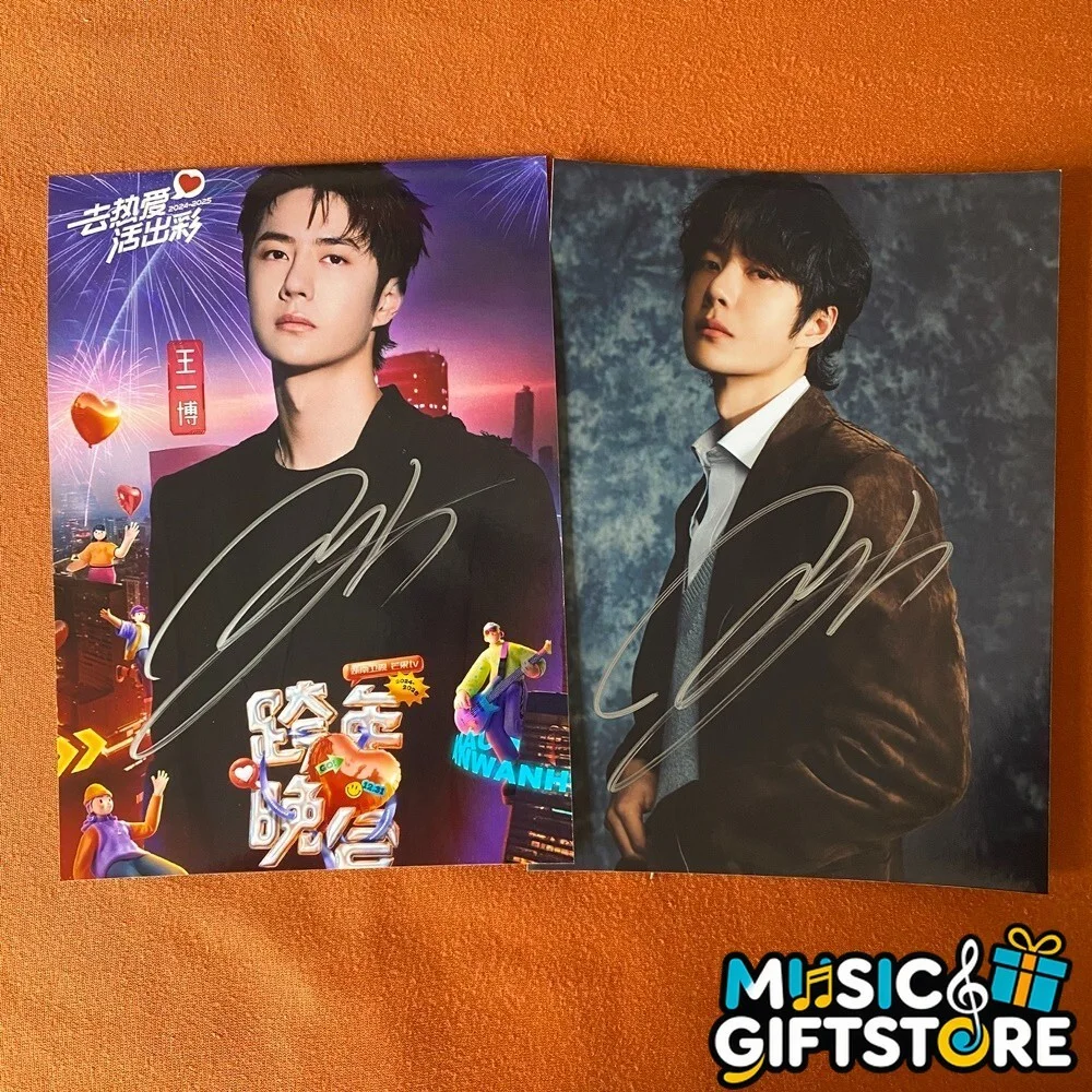WANG YIBO YI BO PHOTO CARD PICTURE SIGNED AUTOGRAPHED CHINESE 4*6 2025a #MUGS, изображение 2
