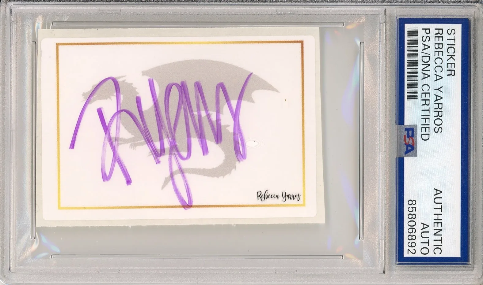Rebecca Yarros — REBECCA YARROS SIGNED BOOKPLATE FOURTH WING BOOK AUTHOR AUTOGRAPH PSA DNA COA