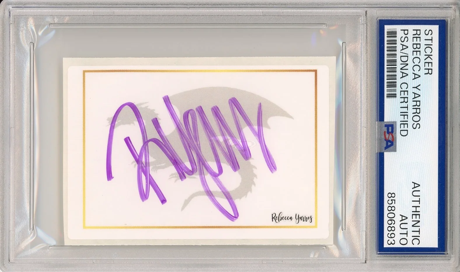 Rebecca Yarros — REBECCA YARROS SIGNED BOOK PLATE FOURTH WING SERIES AUTHOR AUTOGRAPH PSA DNA COA