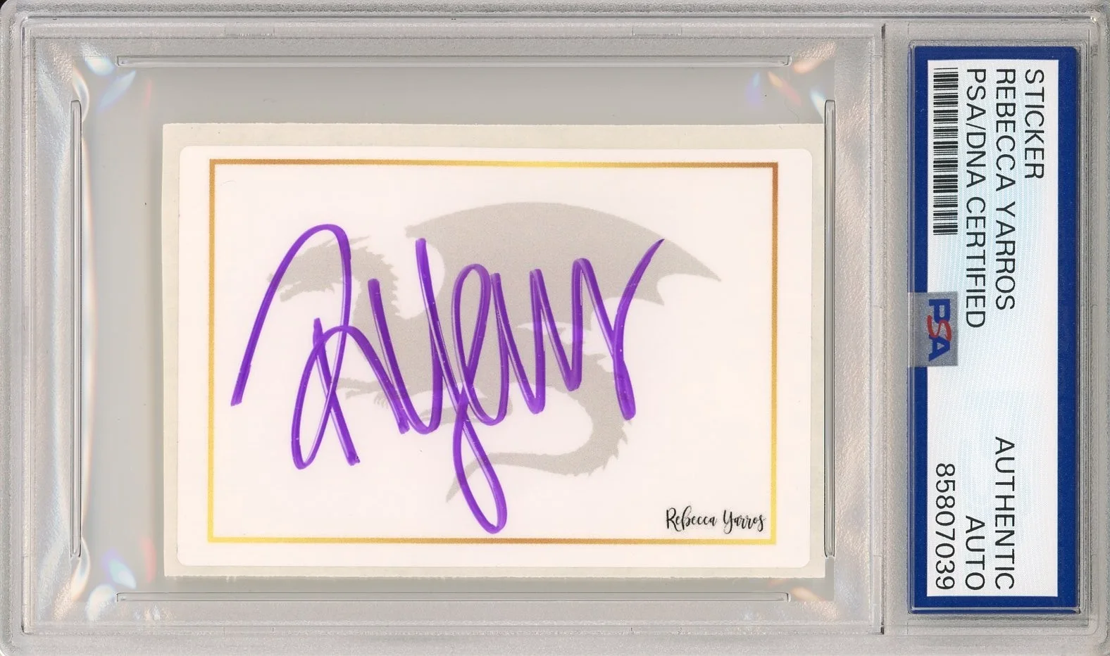 Rebecca Yarros — REBECCA YARROS SIGNED BOOK PLATE FOURTH WING BOOKS AUTHOR AUTOGRAPH PSA DNA COA
