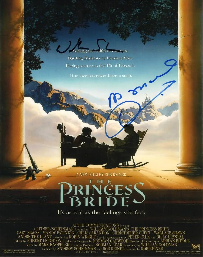 Cary Elwes, Wallace Shawn — Wallace Shawn & Cary Elwes Signed Autograph The Princess Bride 11x14 Poster