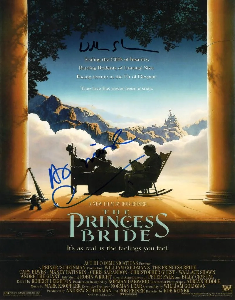 Cary Elwes, Wallace Shawn — Wallace Shawn Cary Elwes Signed Autograph The Princess Bride Poster 11x14 Photo