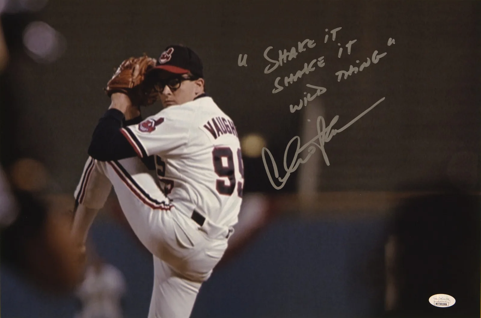 Charlie Sheen — Charlie Sheen Signed 12x18 "Shake it shake it Wild Thing" JSA Private Signing, image 2
