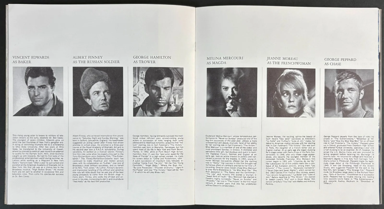 The Victors ORIGINAL Film Brochure George Peppard Carl Foreman 1963, изображение 3