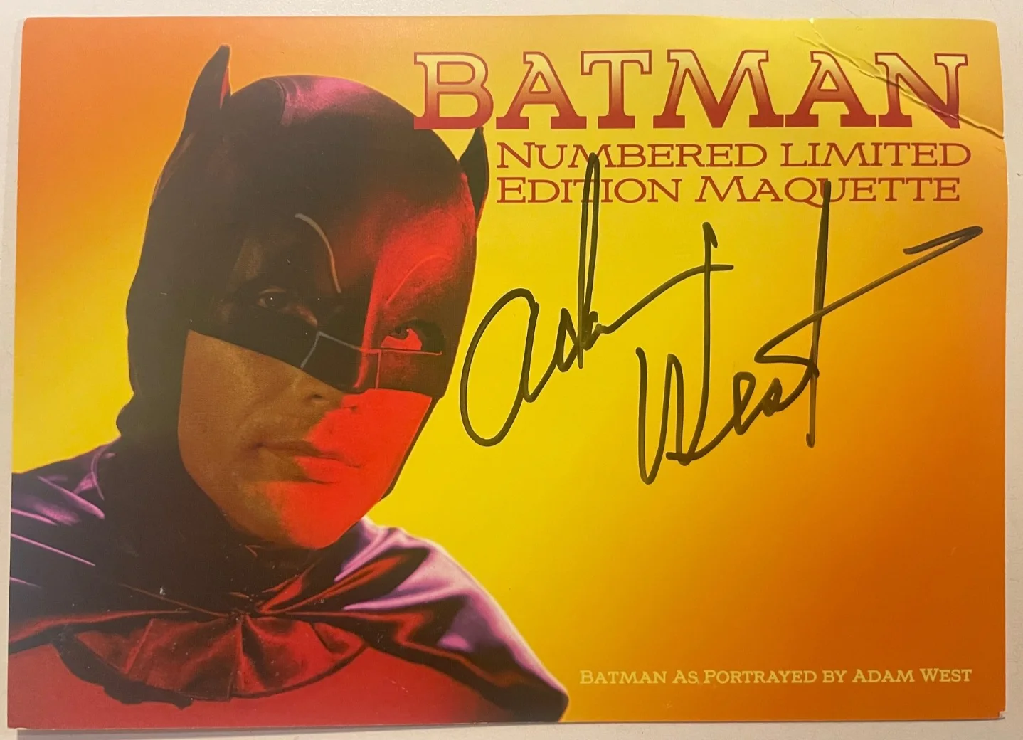 Adam West, Julie Newmar — RARE SIGNED Postcard Lot Batman Tweeterhead Maquette Adam West Julie Newmar SDCC, image 2