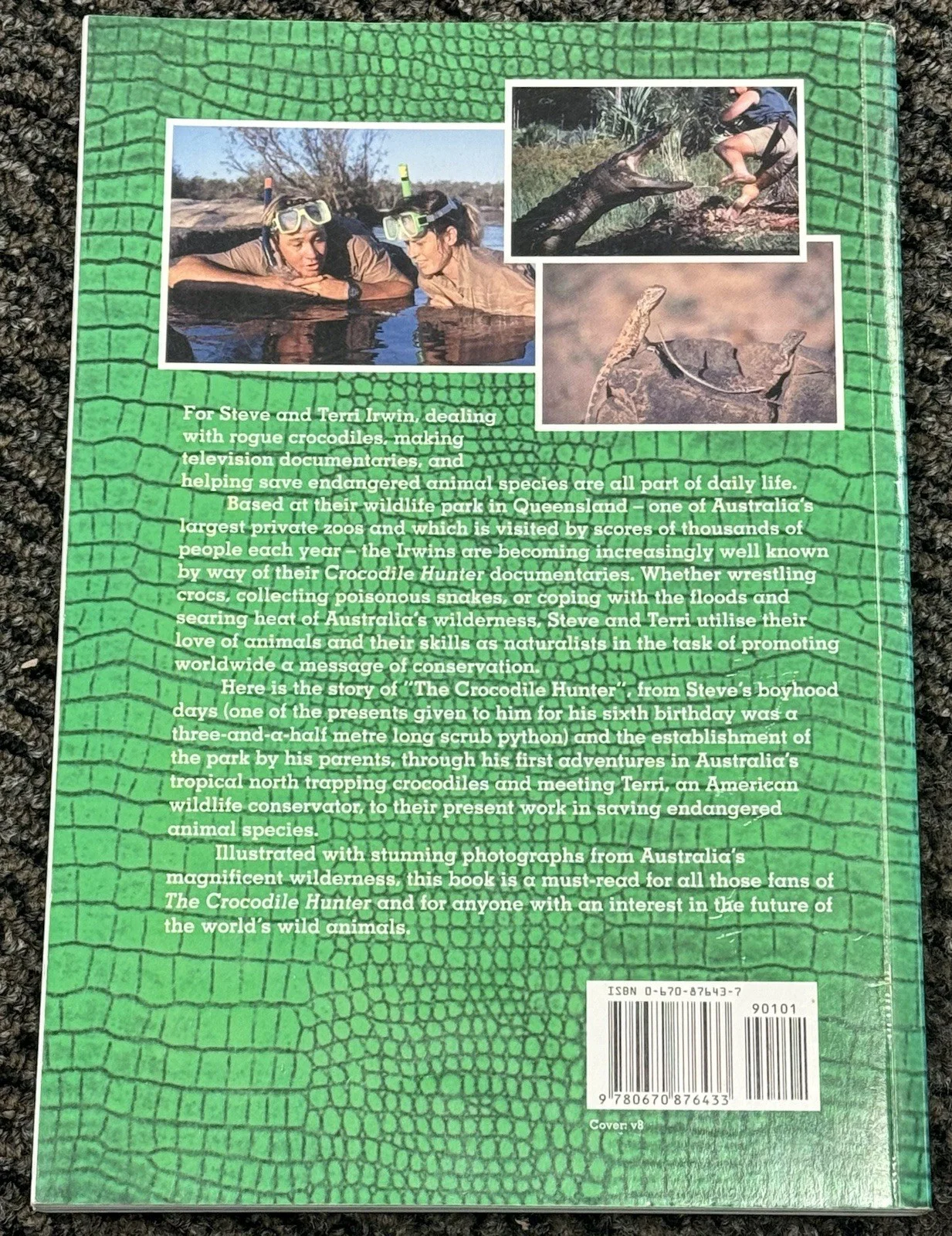 Steve Irwin, Terri Irwin — Steve Irwin & Terri Irwin Dual Signed Autograph Crocodile Hunter Book PSA/DNA, image 3