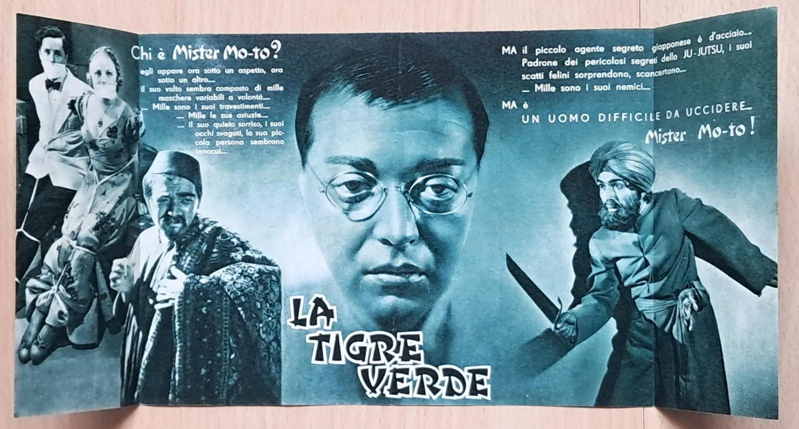 Think Fast, Mr. Moto ORIGINAL 1973 Italian PROGRAM detective Peter Lorre +rare+, image 2