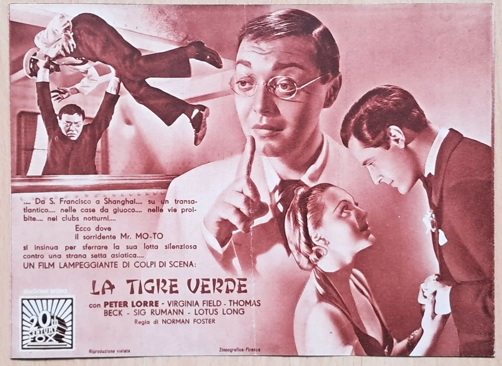 Think Fast, Mr. Moto ORIGINAL 1973 Italian PROGRAM detective Peter Lorre +rare+, image 3