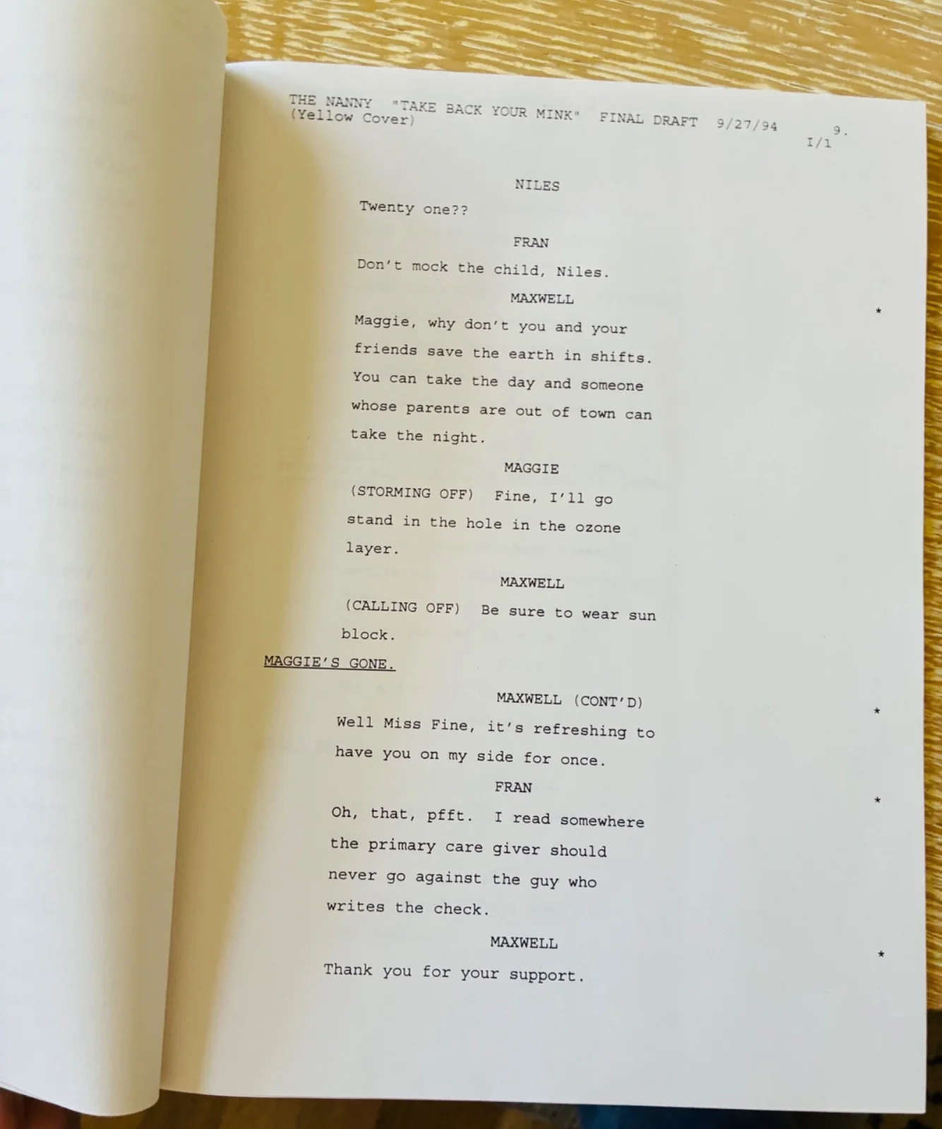 Fran Drescher — Fran Drescher Signed THE NANNY Episode Script Autographed by 7 Cast Members 1994, image 2