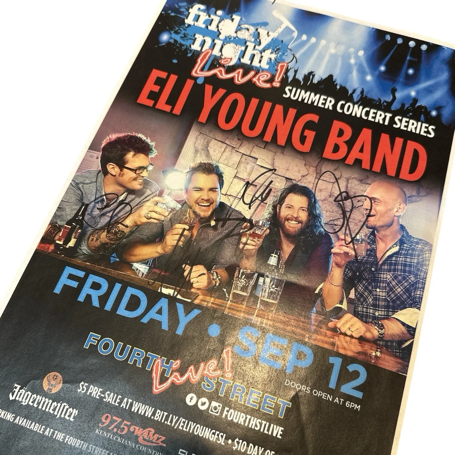 Eli Young Band Signed Autograph 11x17” Concert Tour Poster! “Crazy Girl” Country, изображение 2
