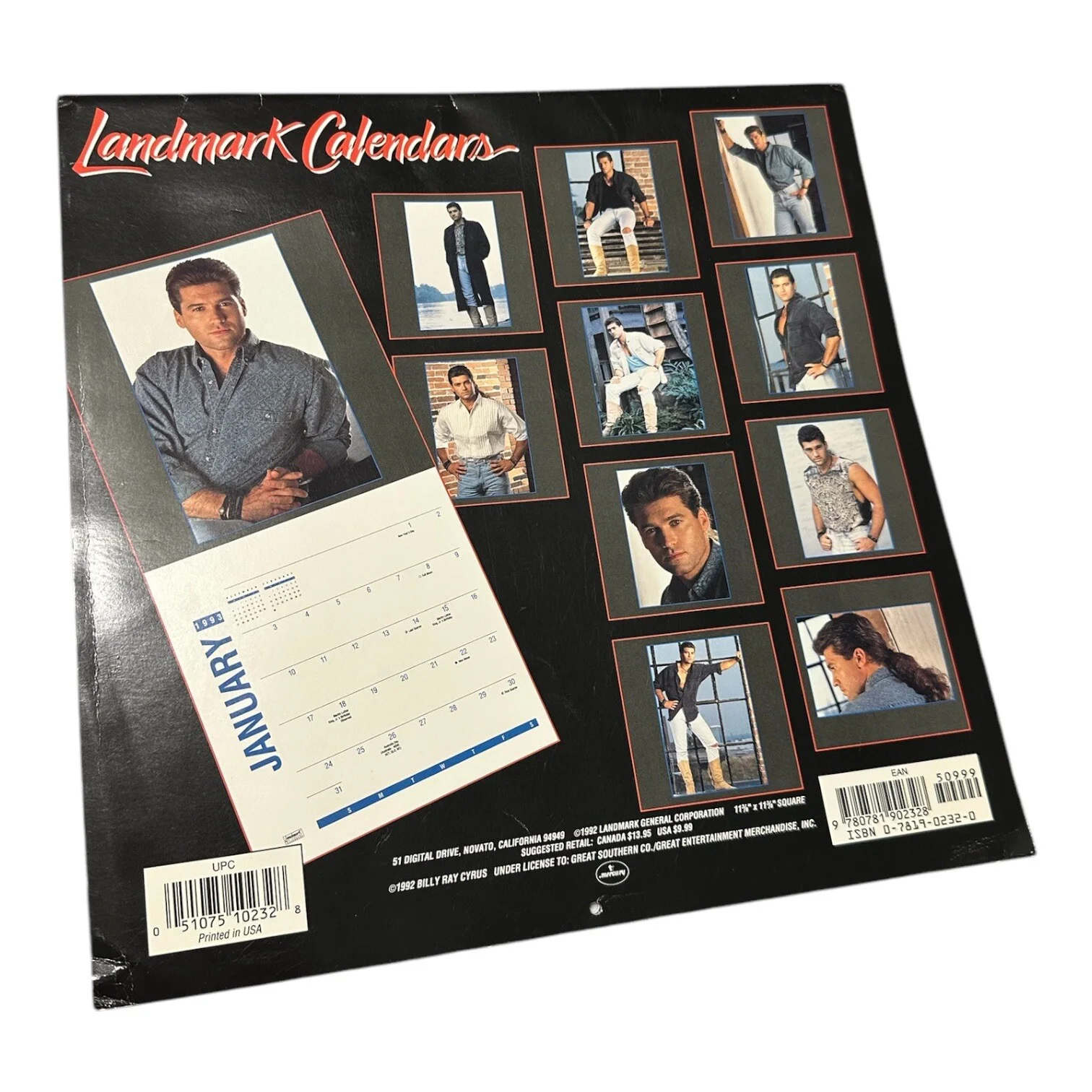 Billy Ray Cyrus Signed Autograph 1993 Wall Calendar w/ Original Backstage Pass!, image 5