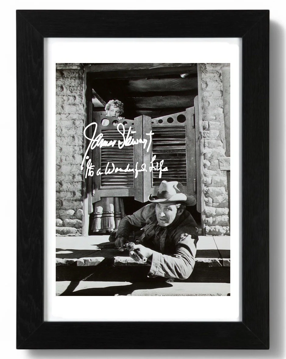 James Stewart Signed Autograph PHOTO Pre Print 6x4/A4/A4 Framed Winchester 73, image 2
