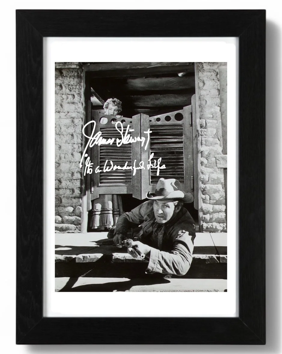 James Stewart Signed Autograph PHOTO Pre Print 6x4/A4/A4 Framed Winchester 73, image 3