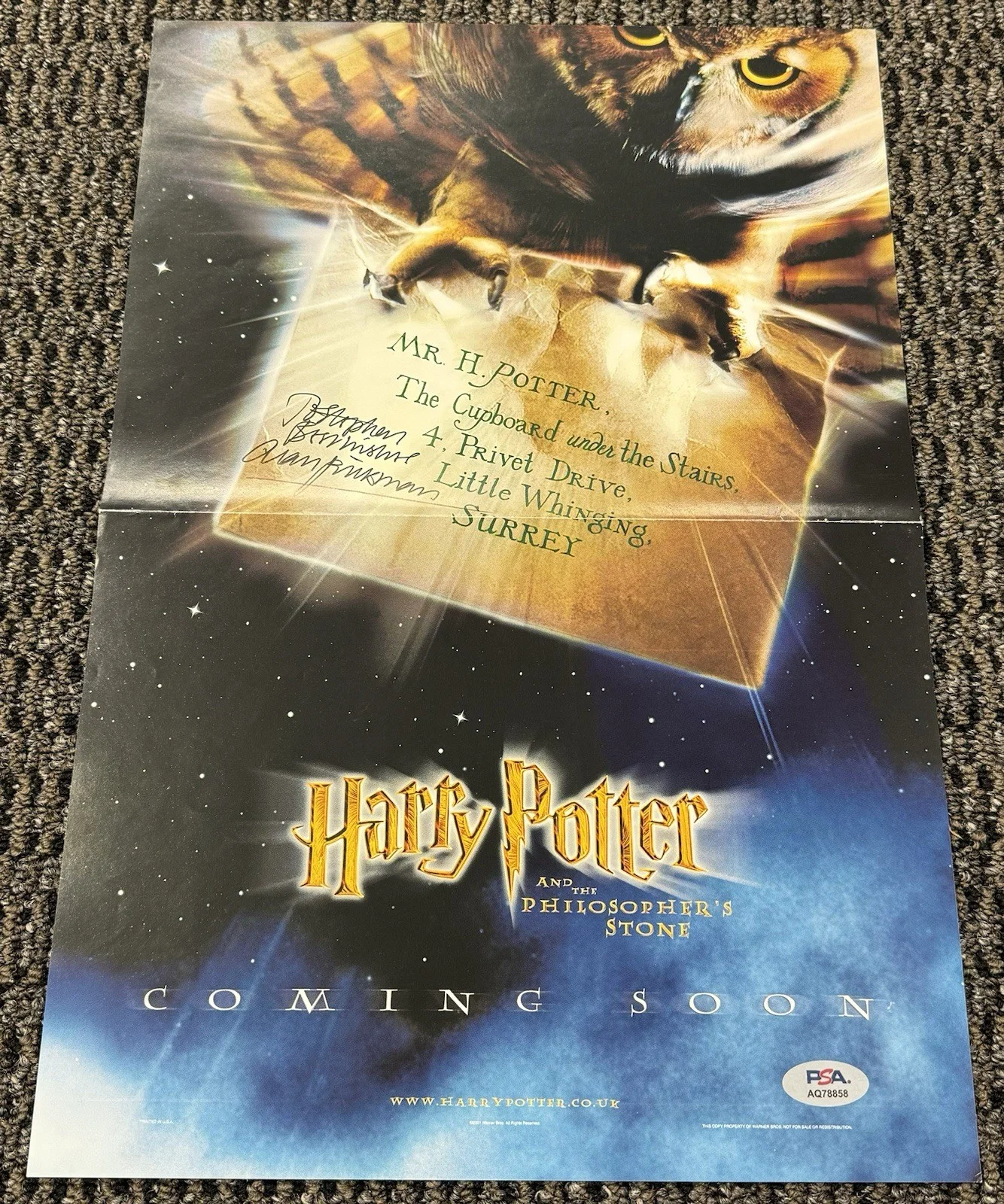 Alan Rickman — Alan Rickman Signed Auto Harry Potter Philosopher’s Stone Movie Poster PSA/DNA