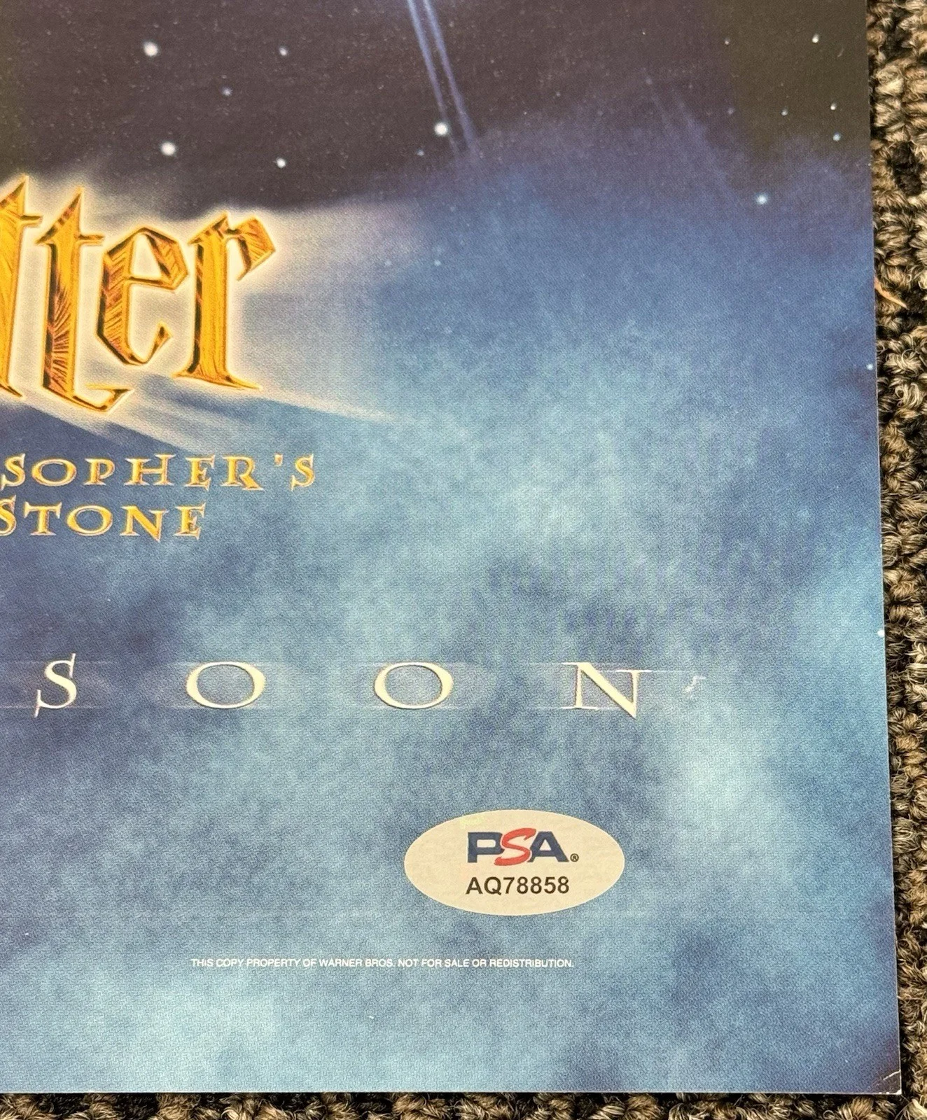 Alan Rickman — Alan Rickman Signed Auto Harry Potter Philosopher’s Stone Movie Poster PSA/DNA, изображение 3