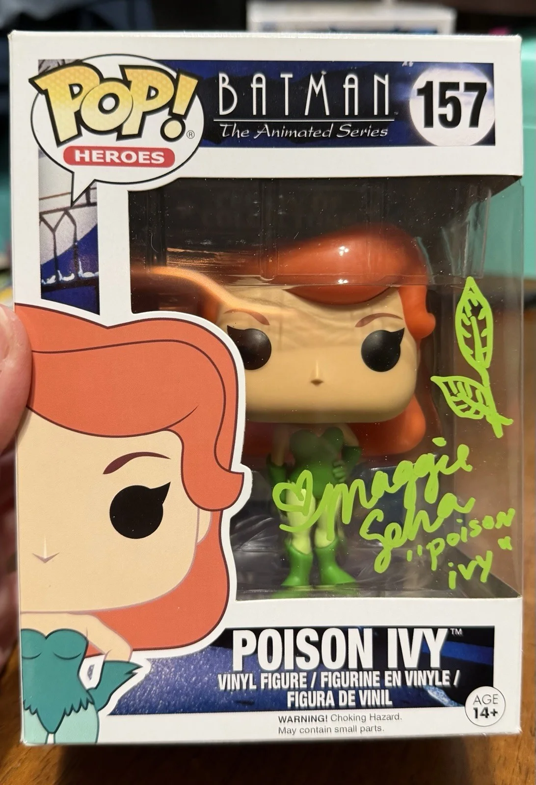 MAGGIE GEHA — MAGGIE GEHA SIGNED GOTHAM POISON IVY AUTOGRAPH Funko Pop Beckett COA Batman, image 2