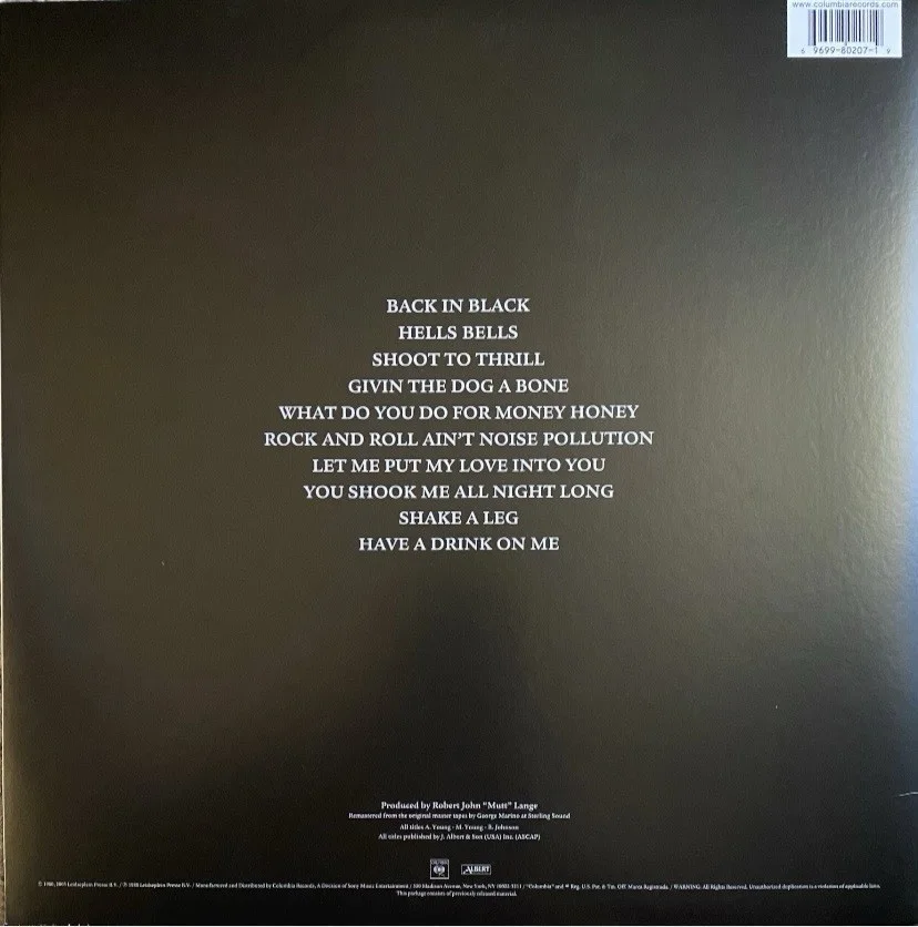 ANGUS YOUNG AUTOGRAPHED SIGNED AC/DC BACK IN BLACK VINYL, image 2