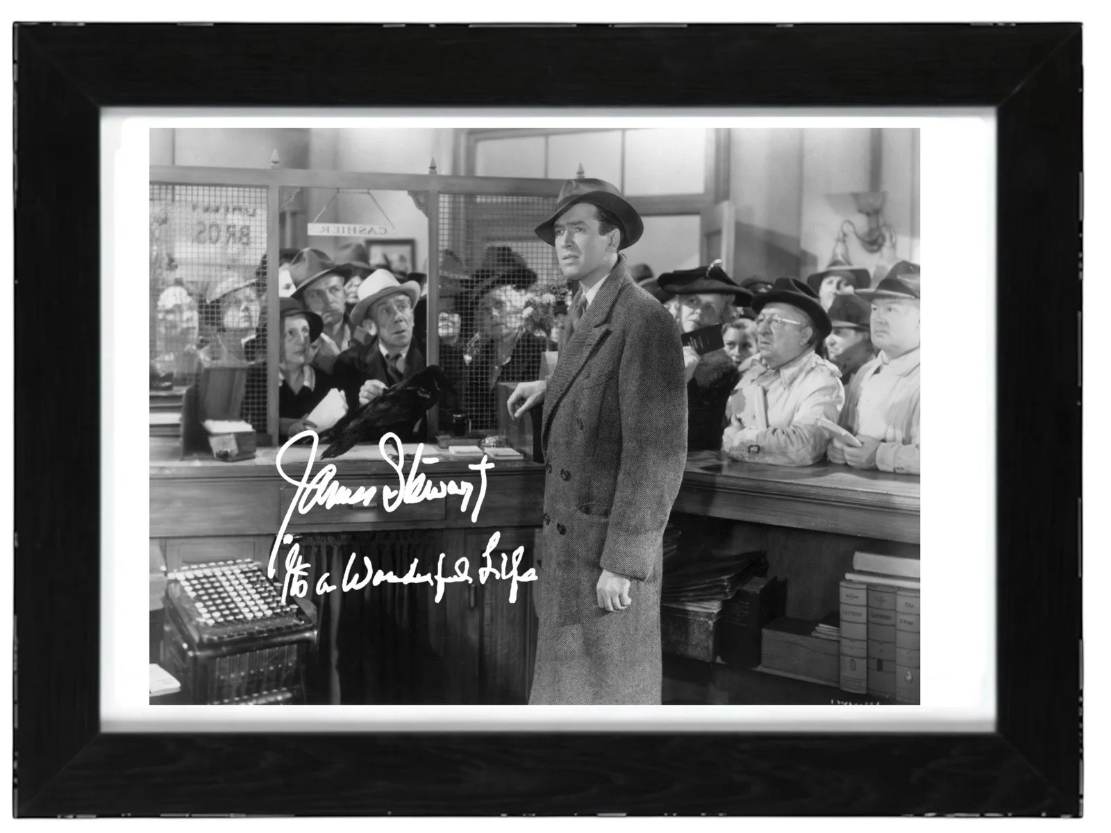 James Stewart Signed Autograph PHOTO Pre Print 6x4/A4/A4 Framed Wonderful Life, изображение 2