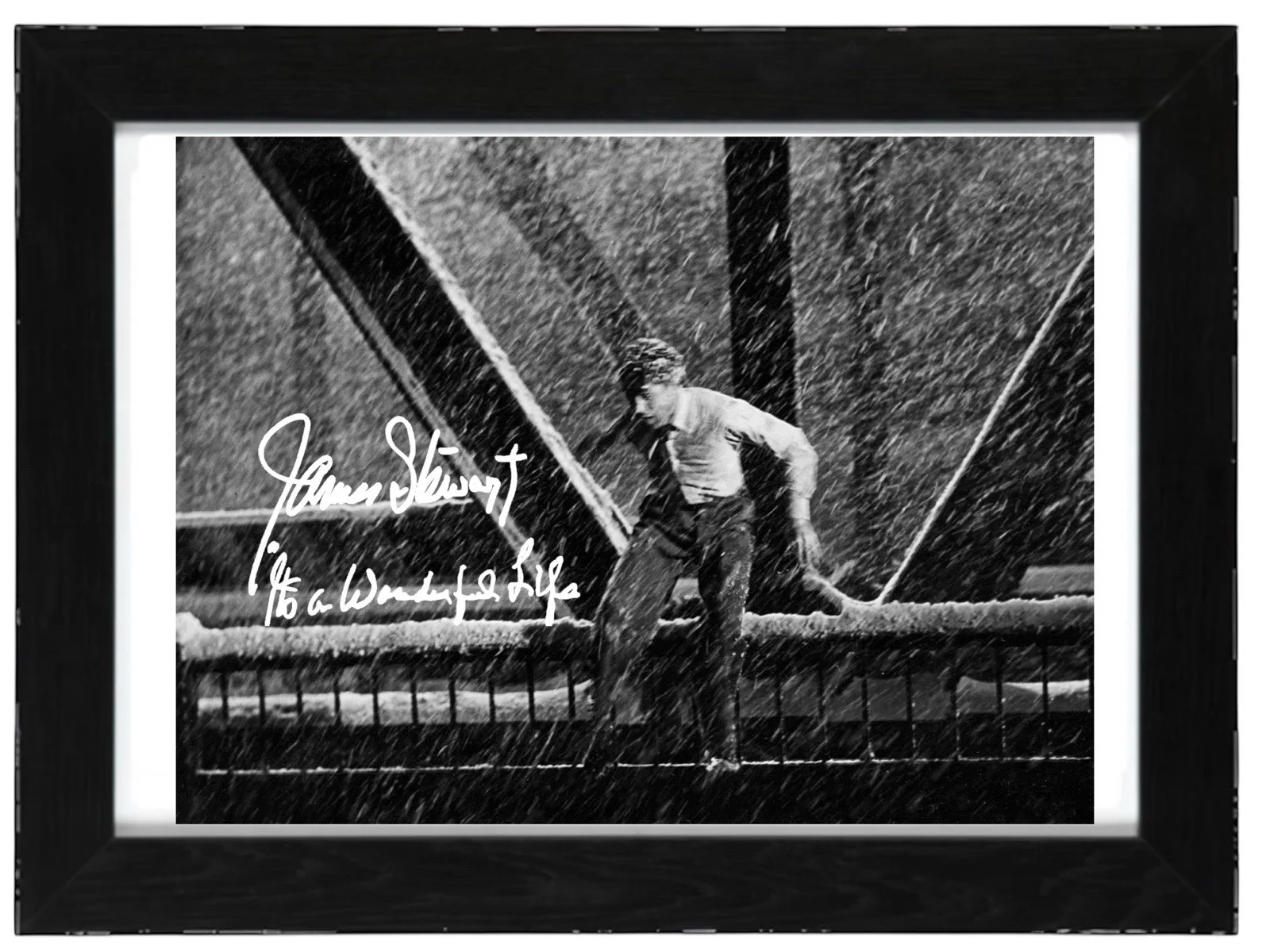 James Stewart Signed Autograph PHOTO Pre Print 6x4/A4/A4 Framed Wonderful Life, image 2
