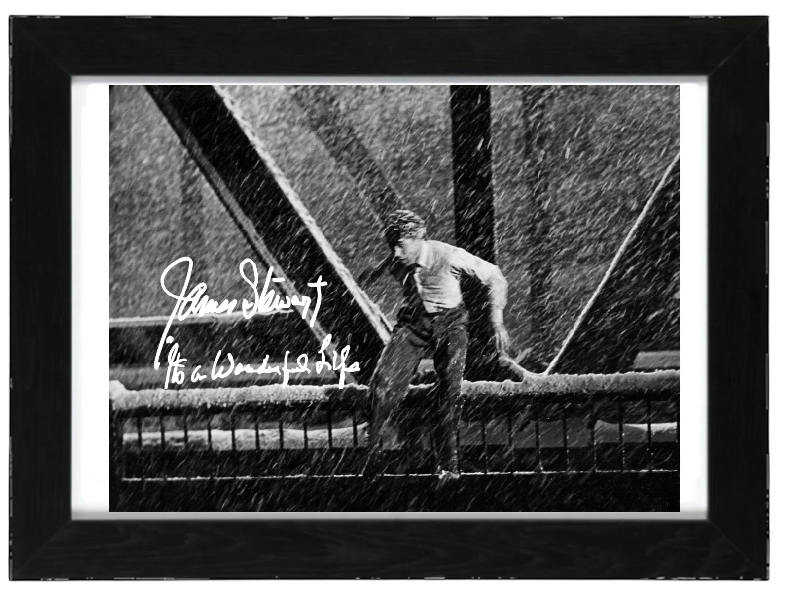 James Stewart Signed Autograph PHOTO Pre Print 6x4/A4/A4 Framed Wonderful Life, image 3