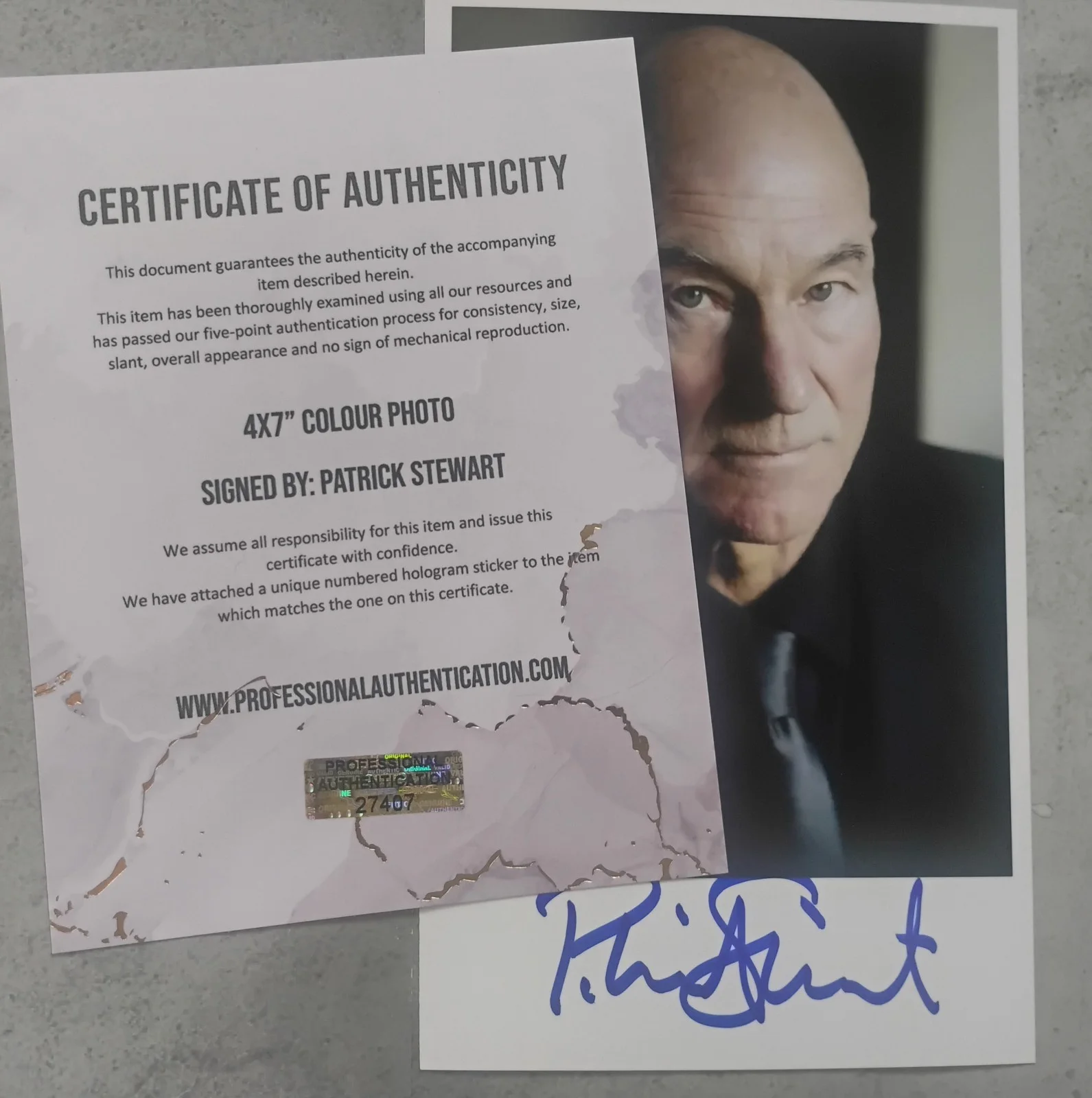 Patrick Stewart Hand Signed Autograph Photo COA, image 3